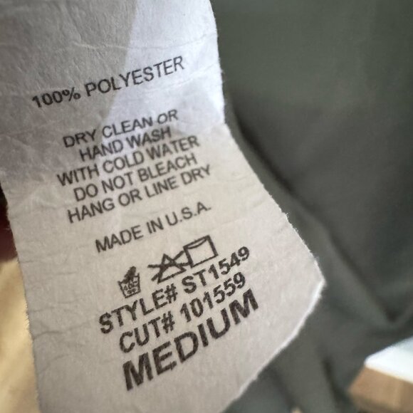 Olive Green Button-Front, Tie Waist Top - Picture 4 of 5